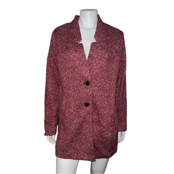 Old Navy Womens Pink Tweed Two Pocket Button Coat Unlined Extra Large Tall NWOT - Picture 1 of 6